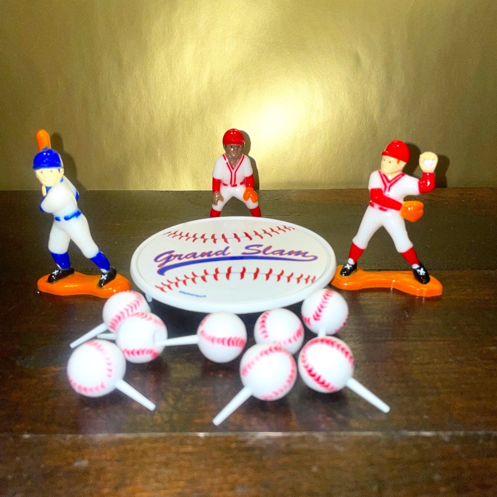12 Pc Vintage Bakery Crafts Baseball Players‎ Baseballs Birthday Cake Figures